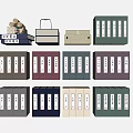 Books Magazines With Colorful Folders And Organized Storage Boxes In Various Colors