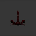 Red Scorpion With Curved Tail Sharp Claws And Shiny Body On Dark Background