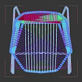Rattan Bar Stools With Black Metal Frame And High Back Design