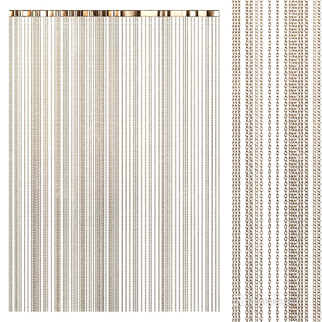Modern Vertical Striped Curtains in Neutral Beige and White Light Filtering for Home Decor 3d model 