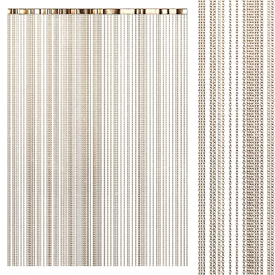 Modern Vertical Striped Curtains in Neutral Beige and White Light Filtering for Home Decor 3d model