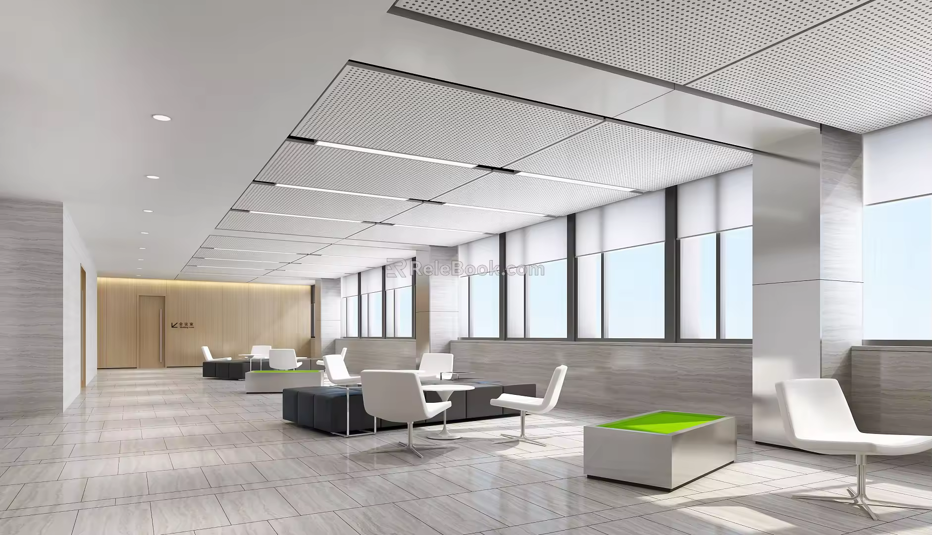 Modern Reception Area Rest Area Waiting Area Reception Room Negotiation Area Negotiation Room Hall 3d model