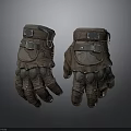 Brown Leather Protective Gloves With Straps And Metal Buckles For Daily Use