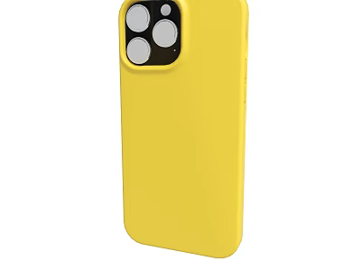 Yellow Phone Case With Sleek Design And Camera Lens Cutout 3d model