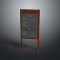 Sturdy Wooden Standing Menu Chalkboard Furniture With Frame And List Content