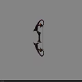 Purple And Brown Decorative Bow With Eye Shaped Ornaments For Fantasy Games