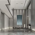 Modern Reception Area With Front Desk Marble Flooring Large Windows Elegant Chairs And Artwork