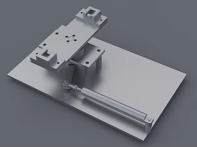 Industrial Equipment Featuring Metal Base Support Brackets And Adjustable Rod Components 3d model