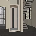 Modern Indoor Interior Design With Living Room Sofa Stairs And Elevator 3d model
