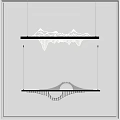 Modern Hanging Chandelier With Double Layer Mountain Bridge Linear Design And Black Frame 3d model