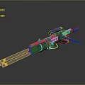 Browning Machine Gun Browning Gatling White Machine Gun Machine Gun Bullet Military 3d model