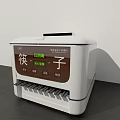 White Kitchen Appliance Chopstick Sterilizer With Digital Display Sterilizing Drying Timing Functions 3d model