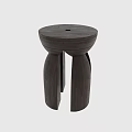 Modern Dark Brown Wooden Side Table With Unique Curved Support Base Design 3d model