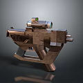 Futuristic Sci Fi Weapon Gun Design With Scope And Metallic Finish 3d model