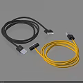 High Quality USB Charging Cables Black and Yellow Coiled for Daily Use