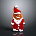 Festive Gingerbread Man Character Dressed In Santa Claus Red Outfit With White Beard