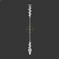 Red Staff Weapon With Golden Dragon Head And Detailed Ornate Decorations