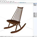 Classic Wooden Rocking Chair with Slatted Backrest Natural Wood Color and Curved Legs