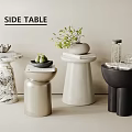 Side table marble side table decoration pear books 3d model
