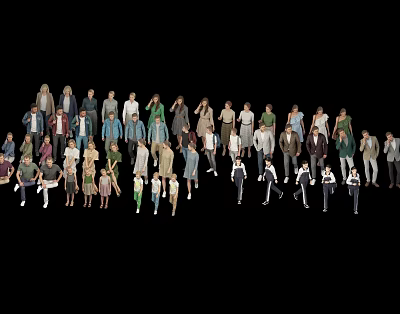 Student Office Staff Child Man Woman 3d model