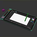 Digital Drawing Tablet with Stylus Pen Screen Displaying Blank Canvas Color Palette and Art Tools