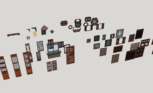 Collection of Ancient Windows 3d model