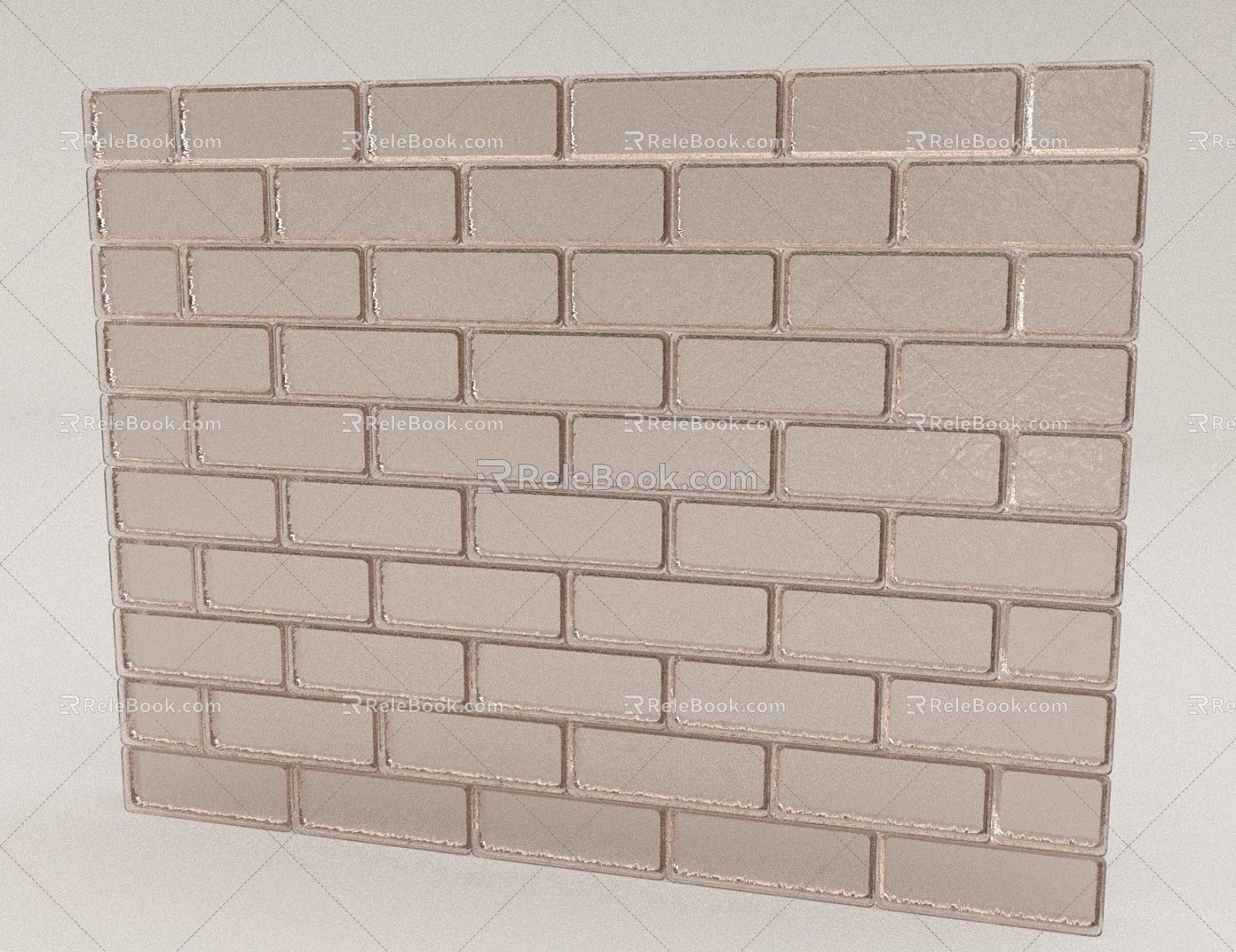 Glass brick background wall 3d model