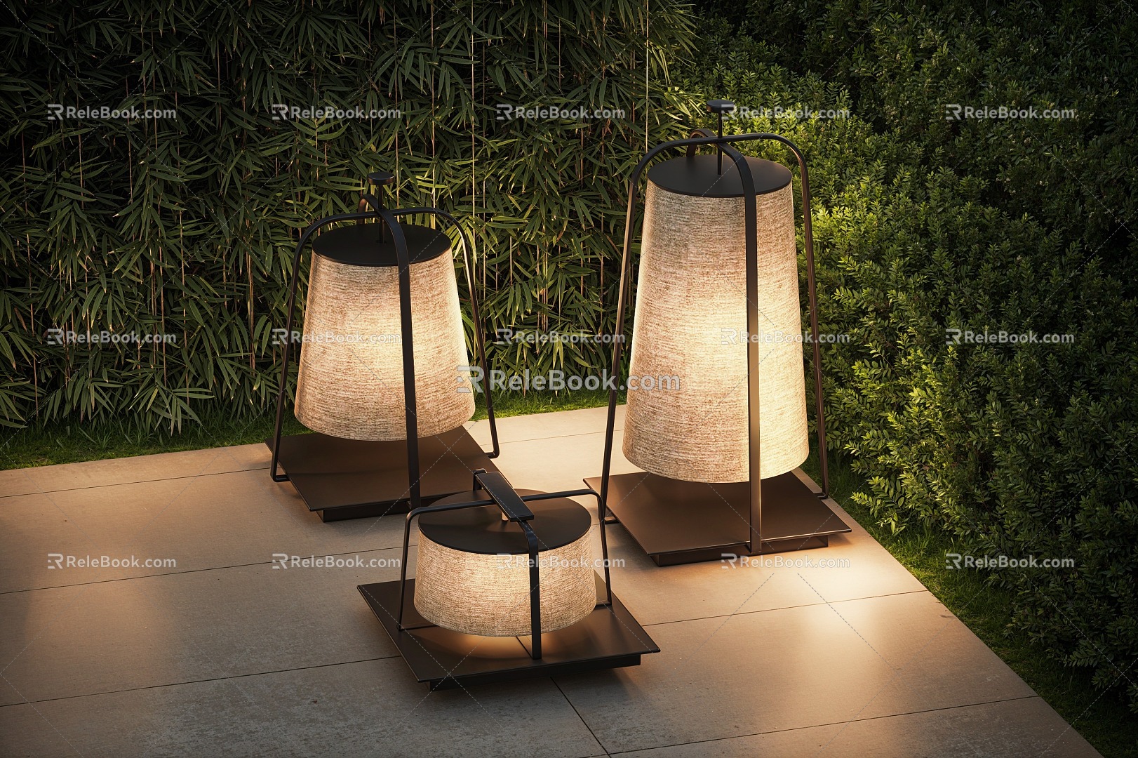 Modern garden lamp landscape lamp combination outdoor lamp lawn lamp camping lamp 3d model