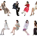 Group of People Posing in Stylish Outfits with Diverse Fashionable Clothing
