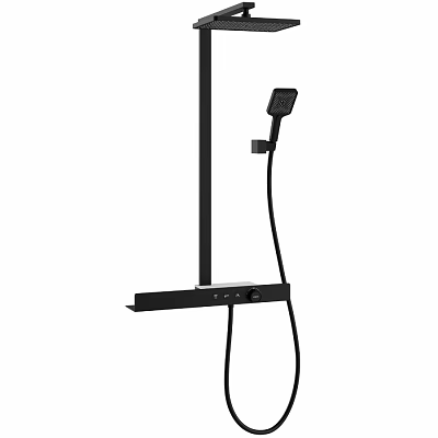 Black Modern Shower Faucet With Handheld Sprayer Hose And Mounting Bracket 3d model