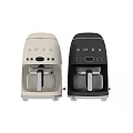 Vintage SMEG Coffee Machine with Black Retro Design Transparent Carafe and Control Buttons