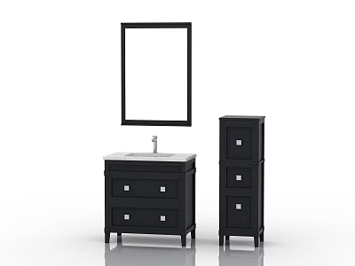 Modern Bathroom Vanity Cabinet With Mirror Sink Drawers And Storage 3d model