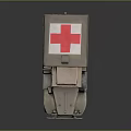 Olive Green Military Ambulance Model With Red Cross Symbol And Canvas Top