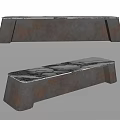Rustic Modern Bar Counter Design With Marble Top And Distressed Metal Base 3d model