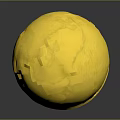 Golden Globe Shaped Trophy With Green Base And Metallic Finish Design