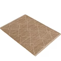 Classic Brown Square Rug With Diamond Pattern And Woven Geometric Design 3d model