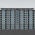 Modern Glass Facade Building With Multiple Floors Landscaped Garden Water Feature And Greenery
