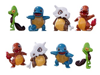 Modern Toy Cartoon Dinosaur Frog Turtle Doll Children's Toy Ornaments 3d model