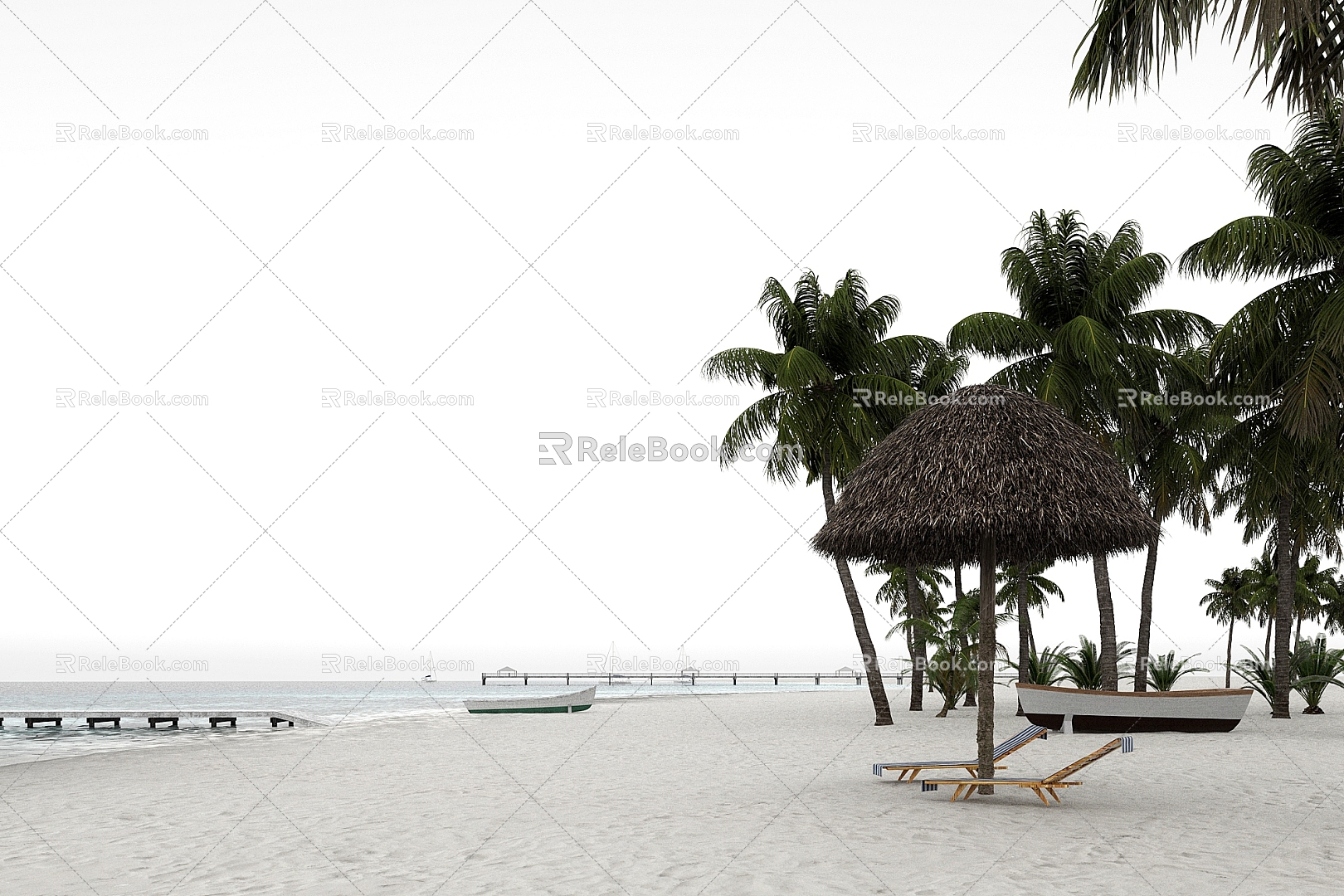 Modern Beach Seaside Holiday 3d model