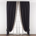 Elegant Dark Curtains Paired With White Sheer Panels For Stylish Window Design