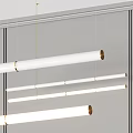 Modern Hanging Pendant Lights with Long White Cylindrical Design and Gold Accent Ends