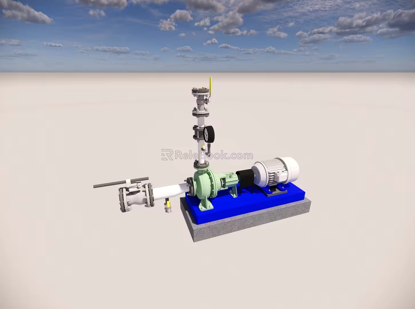 Centrifugal pump installation arrangement 3d model
