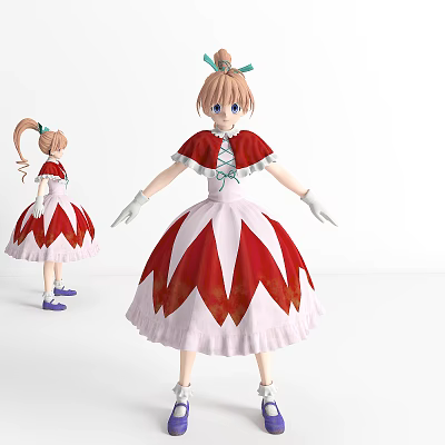 Modern Anime Character Girl 3d model