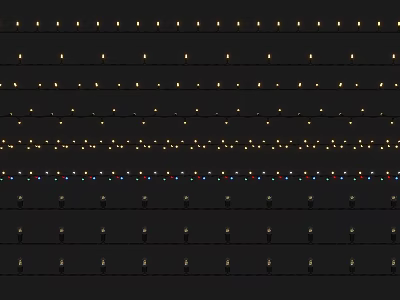 Different Types Of Decorative String Lights With Various Designs And Colors 3d model