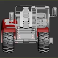 Industrial Equipment Red Forklift Featuring Gray Cab Forks And Large Tires