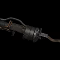 Vintage Industrial Weapon With Metal Body Wooden Grip And Intricate Mechanical Structure