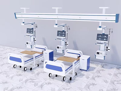Modern sickbed ward 3d model