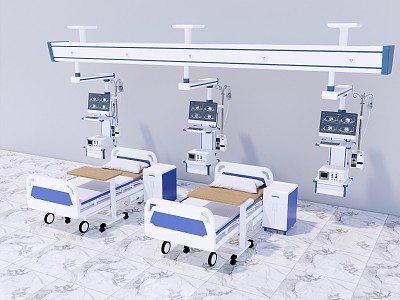 Modern sickbed ward 3d model