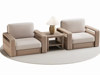 New Chinese Style Single Sofa Single Chair Leisure Chair 3d model