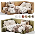 Cozy Modern Upholstered Kids Bed With Delicate Ruffle Bedding And Multiple Optional Colors